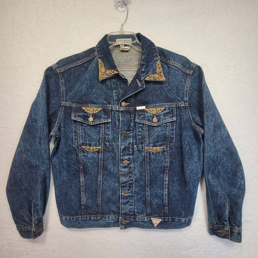 Guess Georges Marciano Embossed Denim Jean Jacket